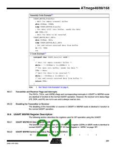 浏览型号ATMEGA88-20AU的Datasheet PDF文件第201页