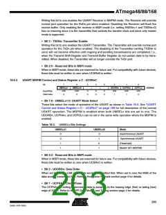 浏览型号ATMEGA88-20AU的Datasheet PDF文件第203页