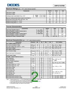 浏览型号DMP2075UFDB-13的Datasheet PDF文件第2页