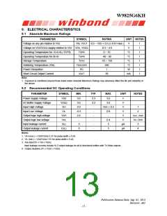 浏览型号W9825G6KH-6的Datasheet PDF文件第13页