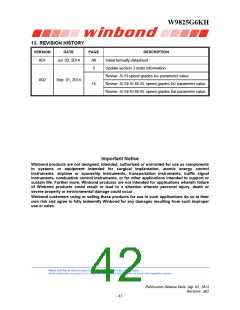 浏览型号W9825G6KH-6的Datasheet PDF文件第42页