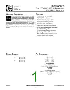 浏览型号ICS853P022AMT的Datasheet PDF文件第1页
