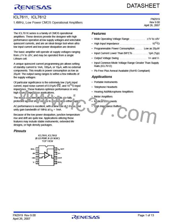 ICL7611DCPAZ图片预览
