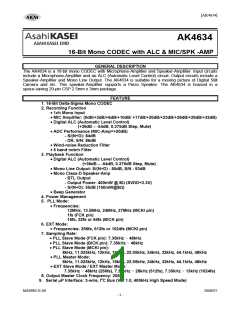 浏览型号AK4634EC的Datasheet PDF文件第1页