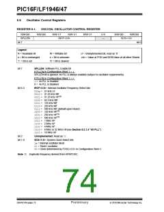 浏览型号PIC16LF1947-E/MR的Datasheet PDF文件第74页