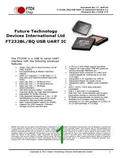 浏览型号FT232BL-TRAY的Datasheet PDF文件第1页
