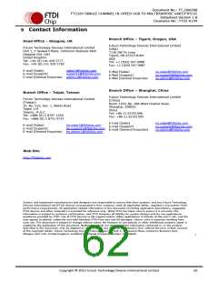 浏览型号FT232HL-TRAY的Datasheet PDF文件第62页