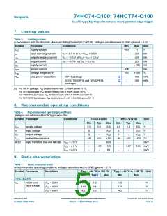 浏览型号74HC74-Q100的Datasheet PDF文件第5页