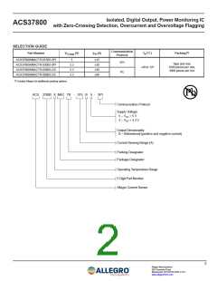 浏览型号ACS37800KMACTR-0305BI2C的Datasheet PDF文件第2页
