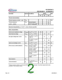 浏览型号IPB123N10N3 G的Datasheet PDF文件第2页