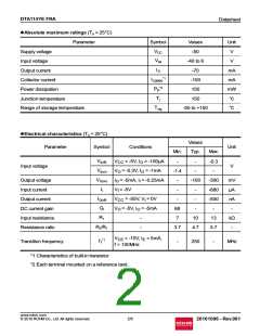 浏览型号DTA114YEFRA的Datasheet PDF文件第2页