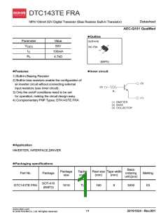 浏览型号DTC143TEFRA的Datasheet PDF文件第1页