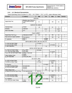 浏览型号MPU-6500的Datasheet PDF文件第12页