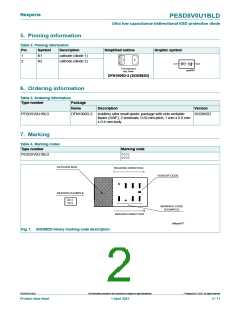 浏览型号PESD5V0U1BLD的Datasheet PDF文件第2页