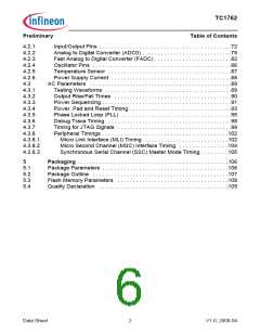 浏览型号SAK-TC1762-128F80HL AC的Datasheet PDF文件第6页