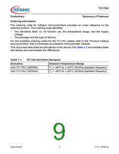 浏览型号SAK-TC1762-128F80HL AC的Datasheet PDF文件第9页