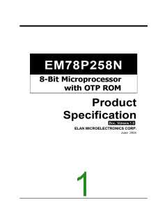 浏览型号EM78P259NSO14J的Datasheet PDF文件第1页