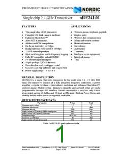 浏览型号NRF24L01的Datasheet PDF文件第1页