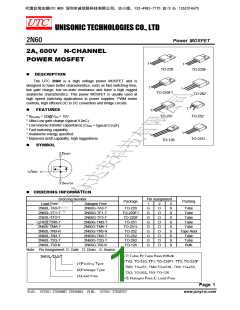 浏览型号UTC2N60 MOS管/场效应管的Datasheet PDF文件第1页