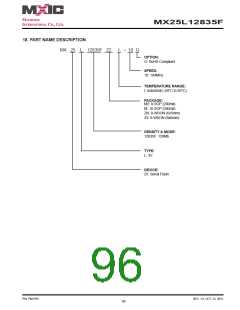 浏览型号MX25L12835F-M2I-10G的Datasheet PDF文件第96页