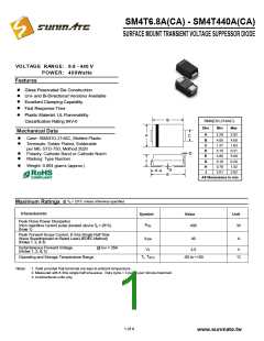 浏览型号SM4T250CA的Datasheet PDF文件第1页